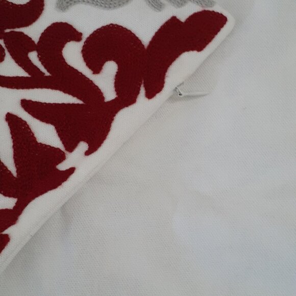 Embroidered Cotton Square Throw Pillow Case 18x18 - Picture 5 of 5